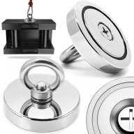 NEODÍMIUM MÁGNES 48 MM KEREK M8 MENETES N52 TARTÓ TOKBAN ERŐS 80 KG