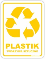 Naklejka PLASTIK TWORZYWA SZTUCZNE na kosz DUŻA