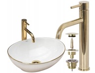 ZESTAW UMYWALKA SOFIA GOLD EDGE + BATERIA LUNGO ZŁOTA WYSOKA + KOREK KLIK