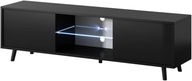 SELSEY Lefyr, Stojaca skrinka pod TV, čierna, LED, 140x40,5x31cm