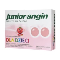 Junior-Angin o smaku truskawkowym, 24 tabletki