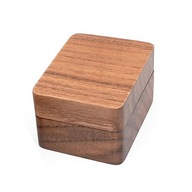 Drewniane pudełko na biżuterię z 3 miejscami, z litego drewna, w kolorze czarnym