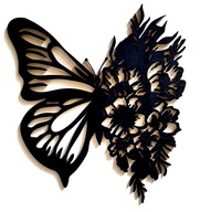 OBRAZ NA STENU 3D kvety motýľ M panel 30cm