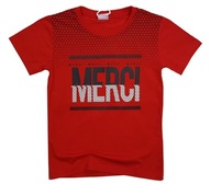 T-SHIRT koszulka MERCI r 12 -146/152 cm RED