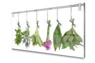 Obraz na skle Byliny sušené listy kvety 100x50