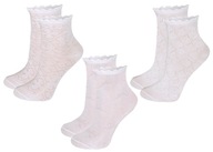 3-PACK Ponožky žakárové biele tenké 27-30