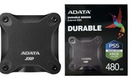 Adata Dysk SSD Durable SD600Q 480GB PS5 XBOX USB 3.2 USB 2.0 Black External