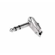 Wtyk kątowy Jack 6.3 mm m stereo metal srebrny