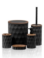 Kúpeľňová zostava Diamond Príslušenstvo 5 prvkov čierna drevo povrchová úprava