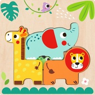 Tooky Toy Drewniane Puzzle Montessori Wielowarstwo