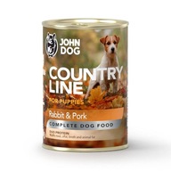 JOHN DOG COUNTRY LINE PUPPY KRÓLIK WIEPRZOWINA MOKRA KARMA DLA PSÓW 400g