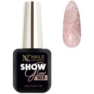 Nails Company Lakier Hybrydowy Różowy z Drobinkami NC Show Glow no.103 6 ml