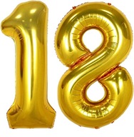 Balony na 18 urodziny złote duże 100cm osiemnastka