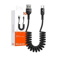 MCDODO KABEL SPRĘŻYNOWY PRZEWÓD USB DO USB-C SZYBKIE ŁADOWANIE 1.8 M LED