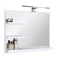 Kúpeľňové zrkadlo s policami a LED osvetlením - White Left PREMIUM