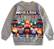 BLUZA DRESOWA chłopięca 116 MINECRAFT SZARA