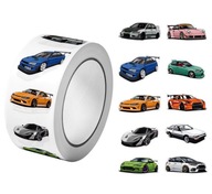 Sada samolepiek Autá Športové autá Závodné nálepky ROLKA - 500 kusov