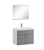 Kúpeľňová skrinka s umývadlom so zrkadlom šedá 60 cm