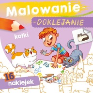 KREATYWNA KSIĄŻECZKA 15X15cm Malowanie-doklejanie z NAKLEJKAMI Kotki SKRZAT