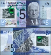 Szkocja - 5 funtów 2016 * P229O * Clydesdale Bank* polimer