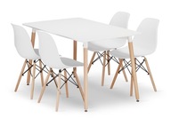 Stół + 4 Krzesła Nowoczesny Skandynawski Styl