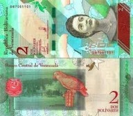 Banknot Wenezuela 2 Bolivares 2018 UNC