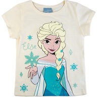 BLUZKA koszulka KRÓTKI RĘKAW Elsa Frozen ecru 134