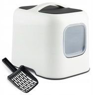 Záchod pre mačku uzavretý s lopatkou Biela BIALA Rotho