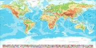 MATA ochronna podkładka mata na biurko mapa świata flagi PO POLSKU 120x60