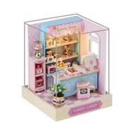 Domek dla lalek miniaturowe zestawy do majsterkowania Mini ręcznie robiony model domu pyszne cukierki