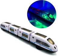 Vlak Express pendolino jazdiaci na svietiace batérie so zvukom
