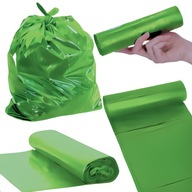 Worki na śmieci odpady szkło 60L 50szt zielone LDPE 18my Mocne Grube