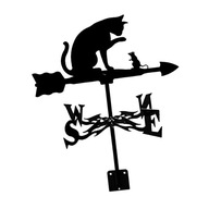 Kovaná korouhvička Koruhvička Umelecký kolík 75 cm Vysoká mačka a myš