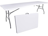 Cateringový stôl IMPRO skladací do kufríka 240 cm biely