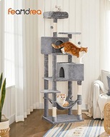 Drapak FEANDREA, wieża dla kota o wysokości 191 cm, drapak, miękki, jasnosz