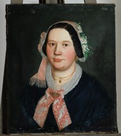 Portret kobiety 1851 XIX wieczny obraz olejny na płótnie