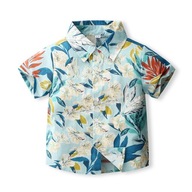 letnia koszula w kwiaty w stylu hawajskim dla chłopców 2B7