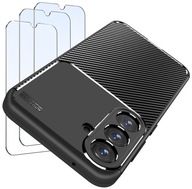 ZESTAW Etui do Samsung A35 5G Pancerne Carbon CASE + 3 SZTUKI SZKŁO