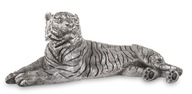 Duża figura tygrys srebrny dekoracja salon ogród