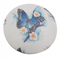 Eleganckie lusterko kieszonkowe 7,3 cm podwójne motylki wielokolorowe