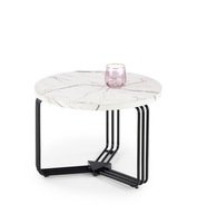 ANTICA M lavica stolová biela mramor, rošt čierny