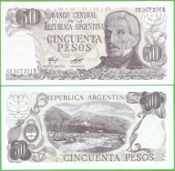 ARGENTÍNA 50 PESOS ND 1976/1978 P-301a(2) UNC