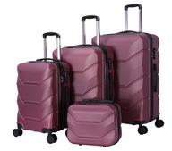 KOMPLET WALIZEK NA 4 KÓŁKACH Zestaw trzy walizki + kuferek Bagaż ABS 4w1 K6