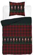 KARÁCSONYI ÁGYNEMŰHUZAT NAGYPAPA KATONA PIROS KOCKÁS PAMUT 140X200