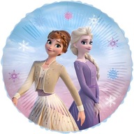 BALON foliowy okrągły KRAINA LODU Elsa Anna FROZEN Disney URODZINY wstążka