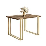 Rozkladací stôl ACTON GOLD na zlatých nohách dub lefkas 120x80