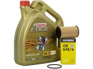 CASTROL EDGE 5W30 C3 5L+FILTR OLEJU OE648/6