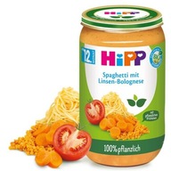 HiPP BIO Spaghetti w Sosie Pomidorowym z Soczewicą i Białkiem Grochu