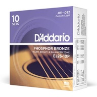 D'Addario struny akustyczne 11-52 brąz fosforowy