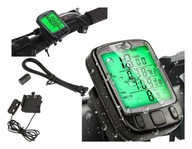 LICZNIK ROWEROWY PRZEWODOWY KOMPUTER WODOODPORNY PODŚWIETLANY 28 FUNKCJI